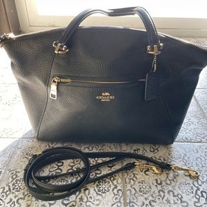 Coach Prairie Black Pebbled Leather Satchel or Crossbody